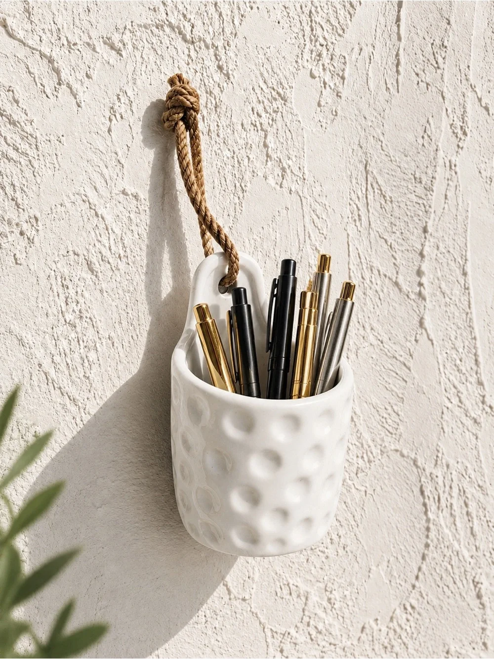 Japandi Ceramic Hanging Planter Vase Pot Holder with Rope #0530261